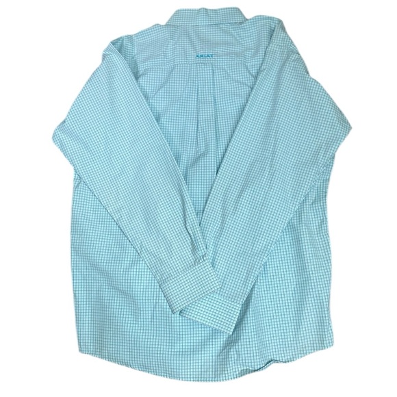 ARIAT Pro Series Men's Long Sleeve Blue Checkered Shirt - Picture 2 of 11